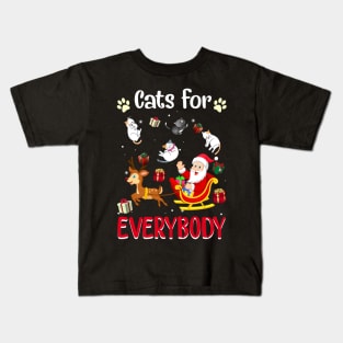 Cats For Everybody Christmas For Cat Lover Kids T-Shirt